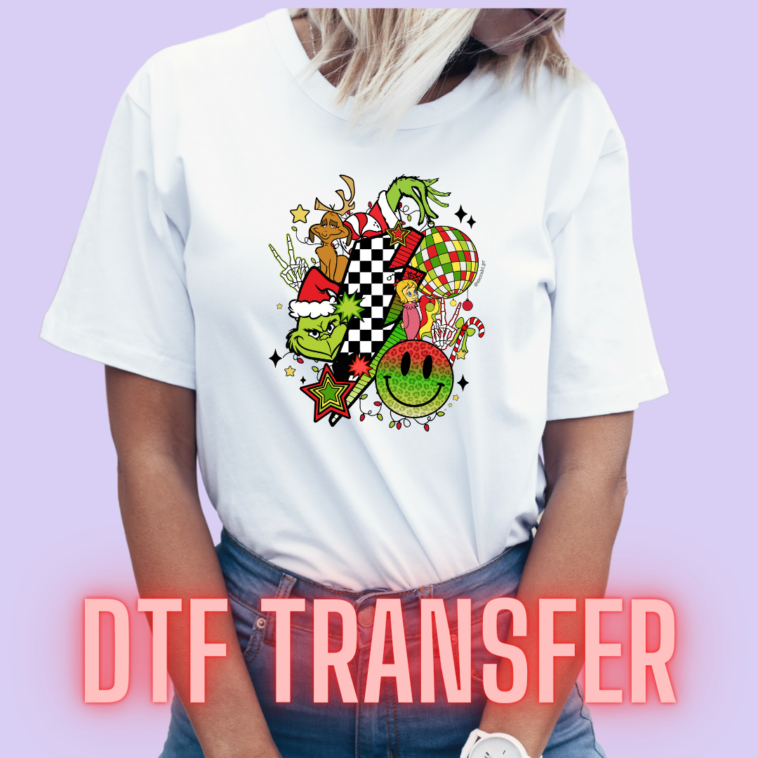 Retro Grinch DTF Transfer