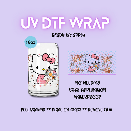 Floral Kitty UV DTF WRAP