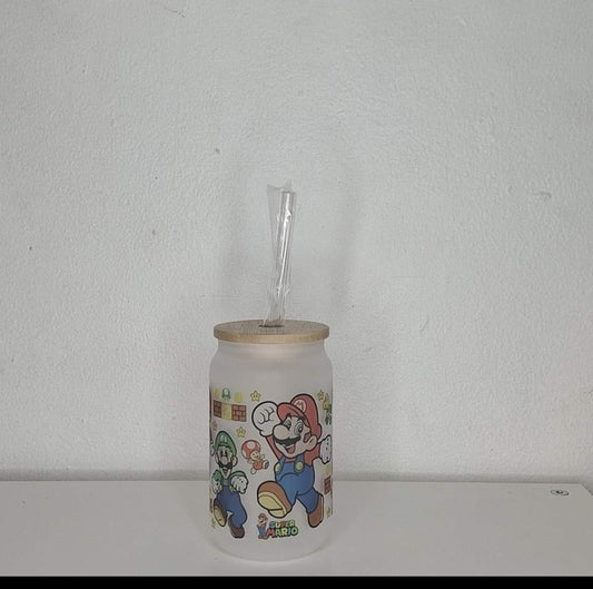 Mario Frosted Glass Cup